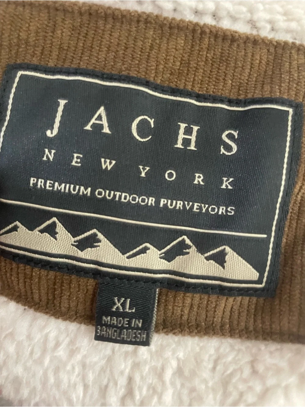 JACHS New York Men's XL Blue Striped Sherpa Lined Snap Button Jacket Pockets